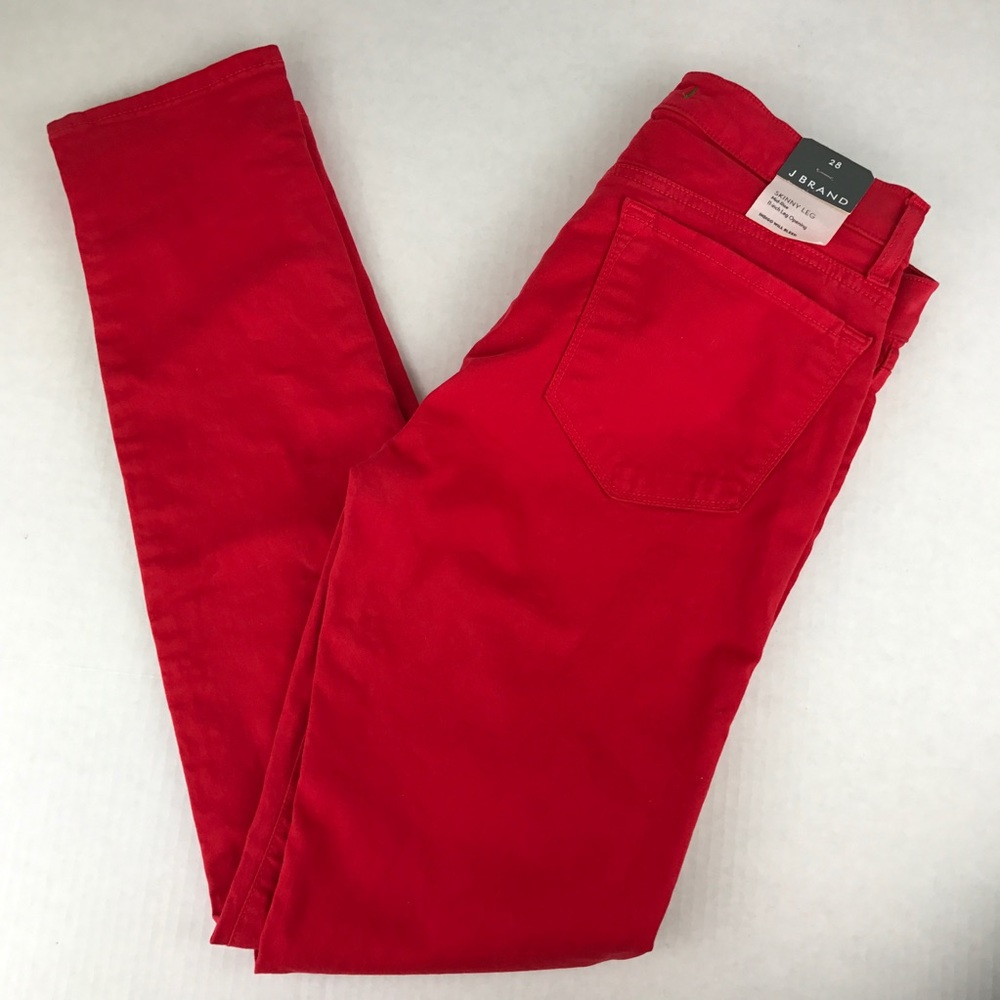 JBrand 811 Skinny Twill Jeans Bright Red 811K120